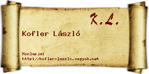 Kofler László névjegykártya